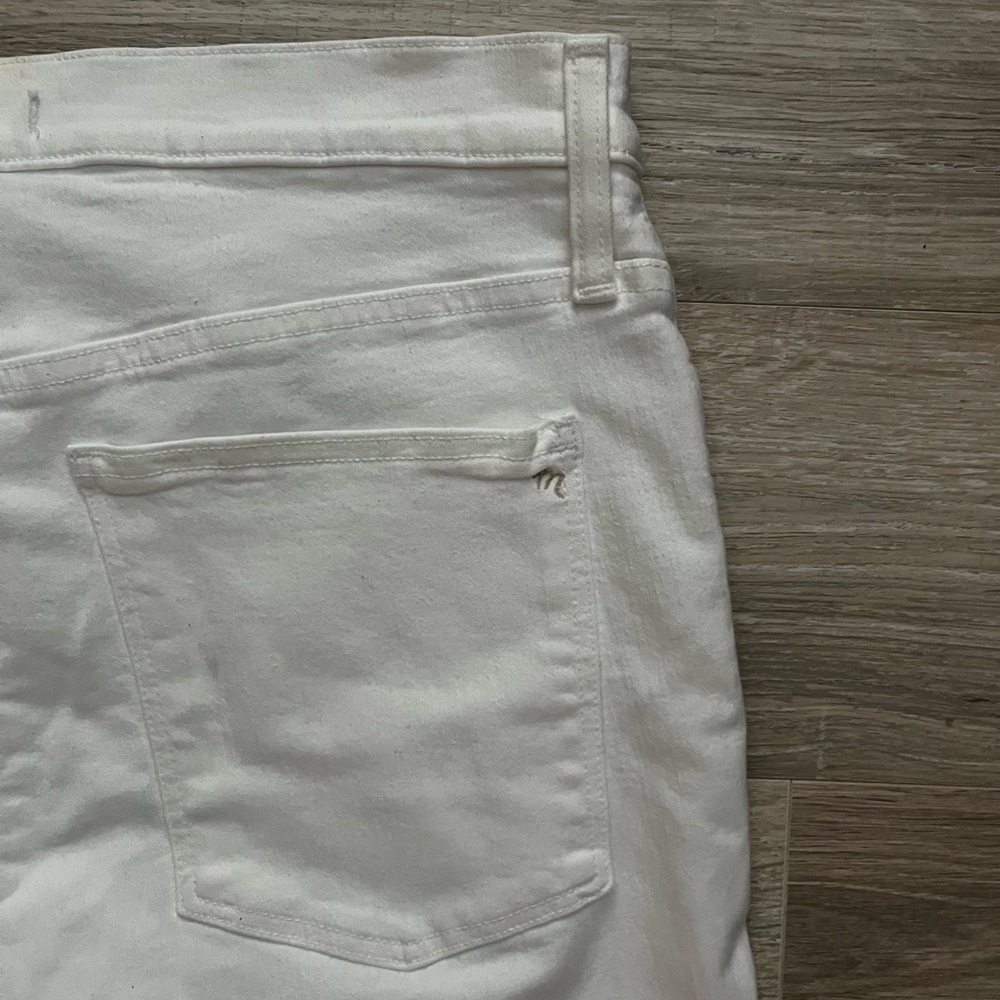 NWT Madewell Women’s Cali Demi-Boot Jeans in Pure White: Raw-Hem Edition 33P - Picture 10 of 11